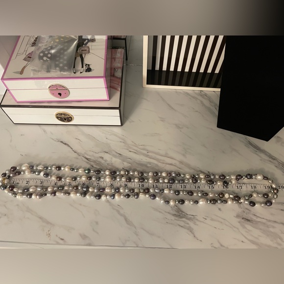 Long Baroque Freshwater Pearl Necklace Vintage Single Strand - Picture 5 of 8